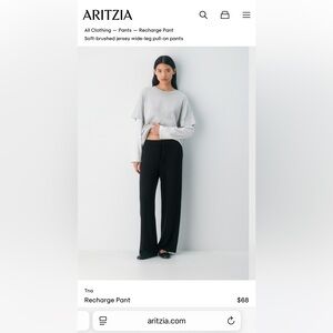 Aritzia TNA Black Recharge Wide-Leg Pants